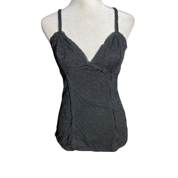 Guess Babydoll Bustier Top Ruched Lace Black Goth Sz M - Picture 1 of 12